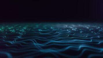 Dynamic Waves of Digital Light Deep Aqua and White Grid video