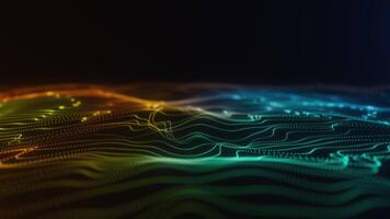 Vibrant Multicolor Digital Wave Background Animation video