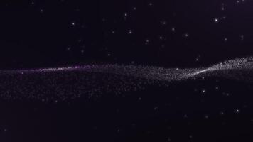 Purple and White Sparkling Particle Wave Animation video