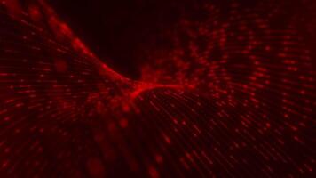 Intense Red Digital Particle Wave Background video
