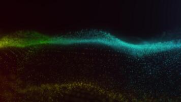 Multicolored Particle Wave Animation on Dark Gradient Background video