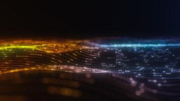Colorful Digital Particle Wave in Motion video