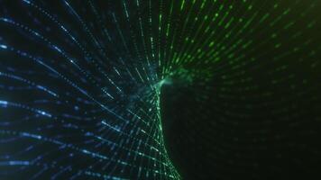 Abstract Blue and Green Digital Wave with Flowing Lines video