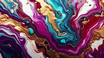 Abstract Liquid Vibrant Color Marble Motion Background with Swirling Patterns and Dynamic Flow for Creative and Modern Design video