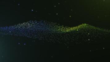 Blue and Yellow Glowing Particle Wave Animation video