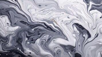 Luxurious Black and White Marble Flow Background, Vibrant and Refined Abstract Design video