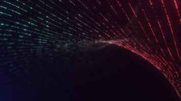 Abstract Blue and Red Digital Wave with Particles video