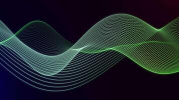 Abstract Green Particle Wave on Dark Background video