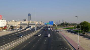 Aerial view of highway and interchange in Dubai video