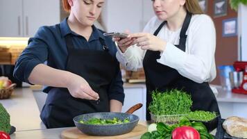 concept of food experiences at home cooking video