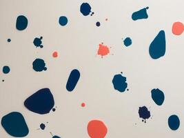 Abstract Ink Blots on Clean Neutral Paper Surface photo