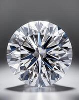 close up of a luxurious large diamond under a microscope photo