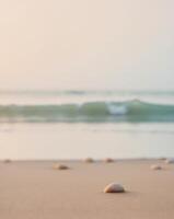 Serene Beach Scene with Soft Gradient Tones photo