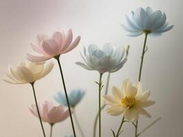 Softly Colored Flowers with Gradient Background photo