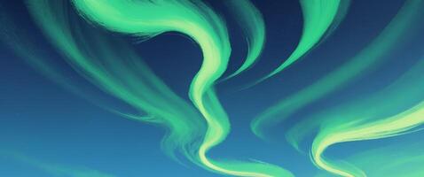 A beautiful blue sky with a green aurora photo
