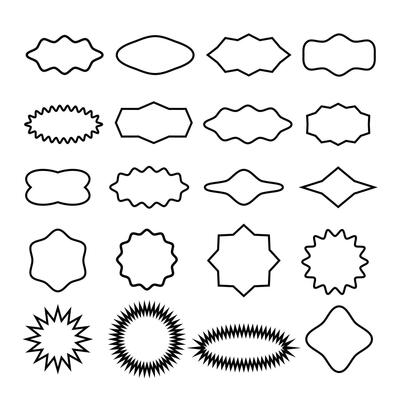 Collection of Unique Shapes, This collection is unique and eye-catching shapes for logos, icons, badges, and decorative elements.