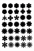 flower-like shapes, Each row presents variations in petal count and patterns, creating a visually appealing sequence perfect for design, pattern creation, or educational purposes vector