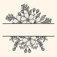 Floral border logo. Combining floral elements and borders to create a beautiful invitation. vector