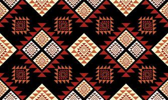 a fabric red ,orange color geometric pattern and black background designs vector