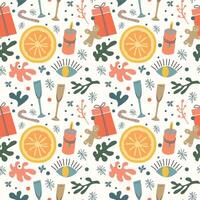 pattern with winter elements vector