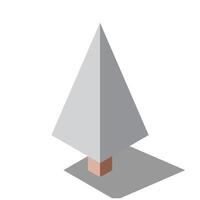 Isometric winter tree. Tree isometric elements. Isometric tree element for landscape design. Park element vector