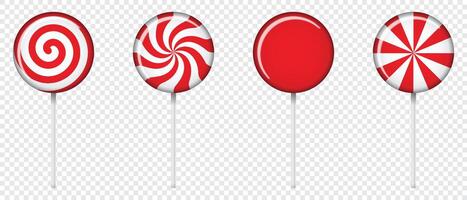 Set of lollipop with spiral and ray patterns. Striped twisted candy. Illustration for new years day, winter holiday, dessert, new years event. illustration vector