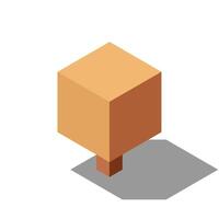 Isometric autumn tree. Tree isometric elements. Isometric tree element for landscape design. Park element vector
