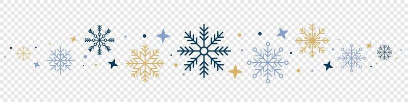 Abstract snowflake seamless border. Snowflakes seamless pattern. Snowfall repeat backdrop. Winter holidays theme. Seamless background with snowflakes. illustration vector