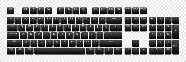Computer keyboard button layout template with letters for graphic use. Modern computer keyboard. illustration vector