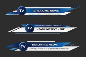 Futuristic design lower third banner. Broadcast news lower third banner template design. Lower third bar template for breaking news. headline title vector