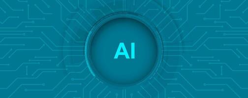 ai in the background of a circuit board vector
