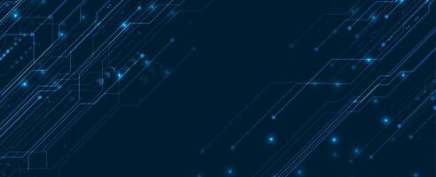 Abstract blue technology background with lines and dots vector