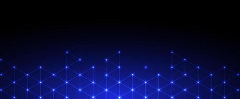 Abstract blue background with lines and dots vector