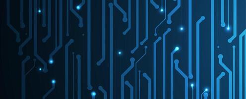 Circuit board background with blue lights vector