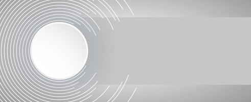 A white circle with a hole in it on a gray background vector