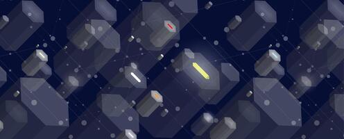 A bunch of cubes with lights on them vector