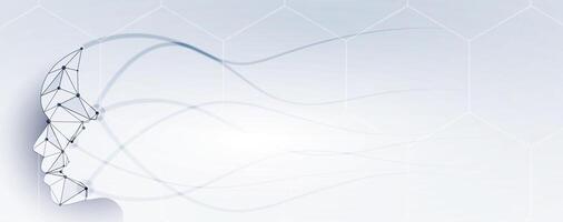 A man's head is shown with a wire connecting it to the background vector