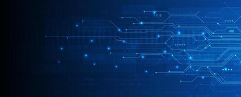Technology background with blue lines and circuits vector