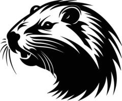precious Black silhouette of nutria head vector