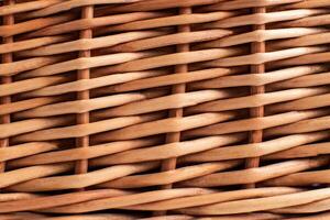 Wooden wicker basket texture, macro. Copy space for text, background photo