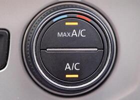 automobile climate control regulator. Air temperature in the car, macro photo