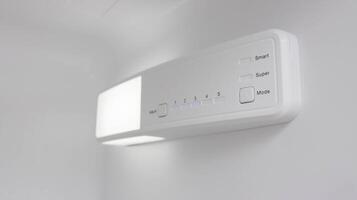 Modern electronic control inside the refrigerator. Setting the optimal temperature, freezing and defrosting the refrigerator. photo