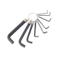 Set of hexagon tools on white background, isolate, hexagonal photo