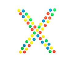 Multicolored alphabet from children's mosaic letter X photo