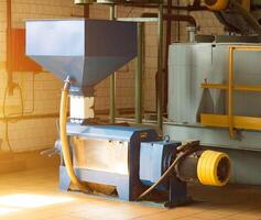 Workshop for the production and processing of oilseed rape, biofuel production, production of rapeseed oil, a working workshop with equipment, fuel, biodiesel photo