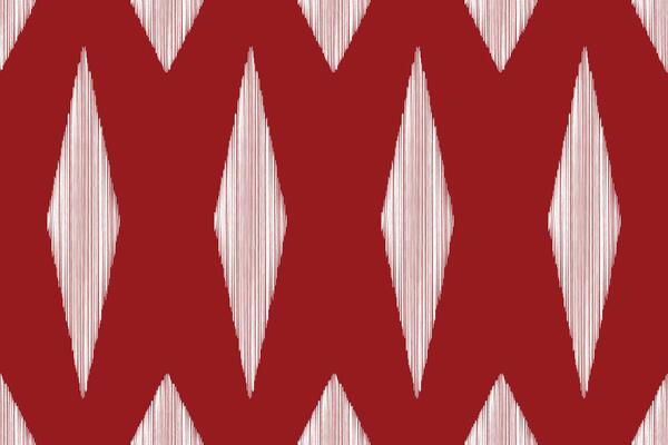 Ikat pattern with red color background fabric design geometric pattern.