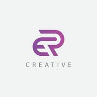 Alphabet ER initials modern monogram letter text logo design vector