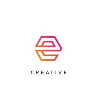 abstract Line Letter Initial E Logo Design Template vector
