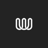 Abstract simple line shape WU Logo. Creative W Letter Design Illustration Monogram Icon vector