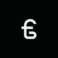 Alphabet Letters FG GF Minimal Logo Initial Based Monogram Icon . vector